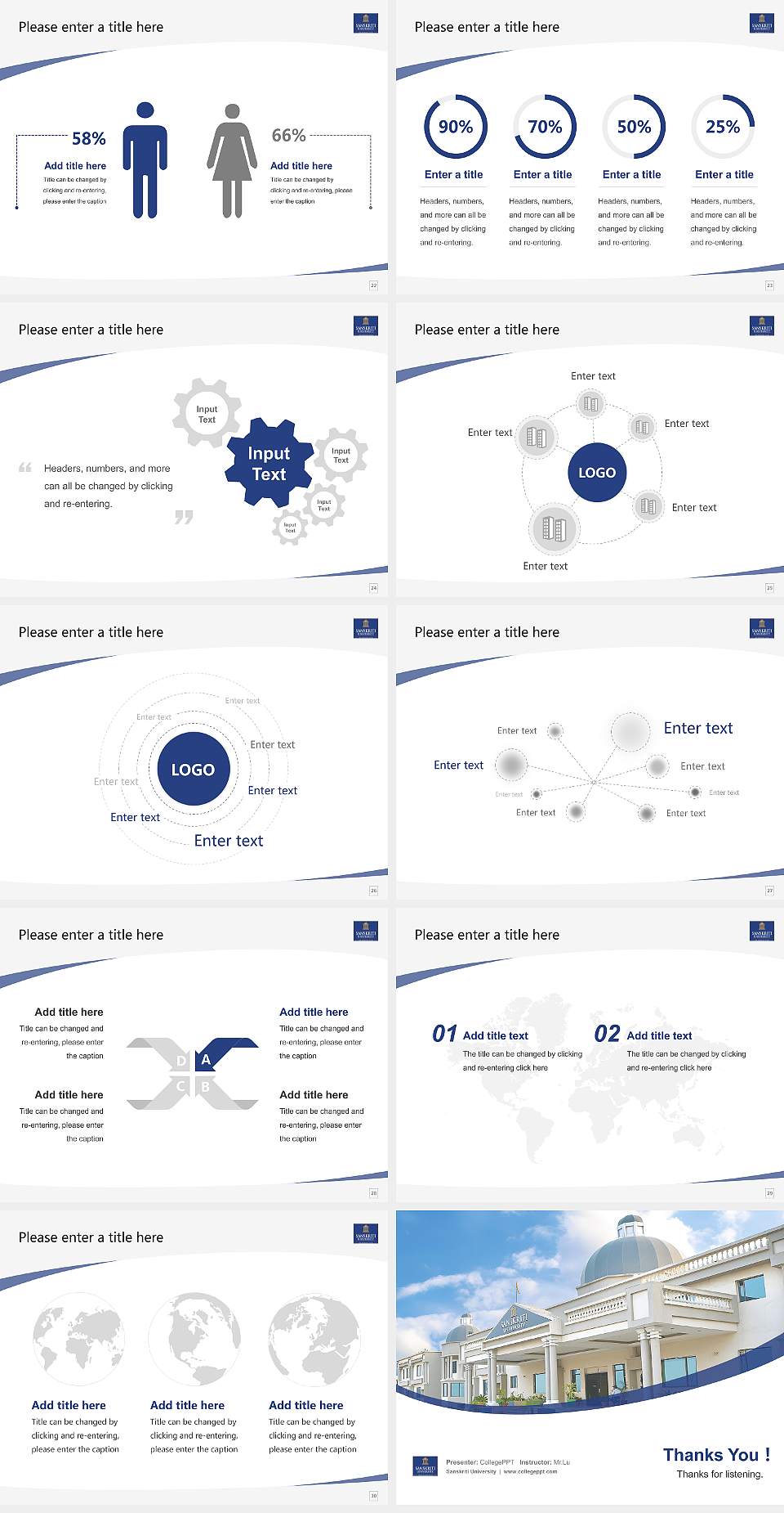 Sanskriti University Course/Courseware Creation PPT Template4:3 ratio PPT effect preview image4