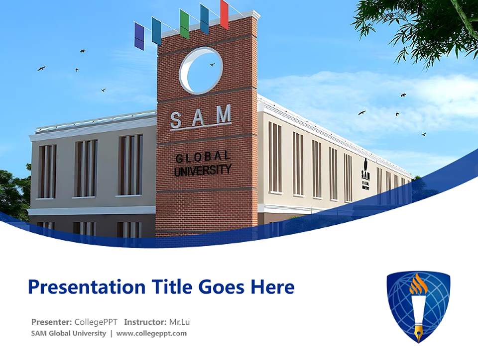 SAM Global University Course/Courseware Creation PPT Template4:3 ratio PPT effect preview image5
