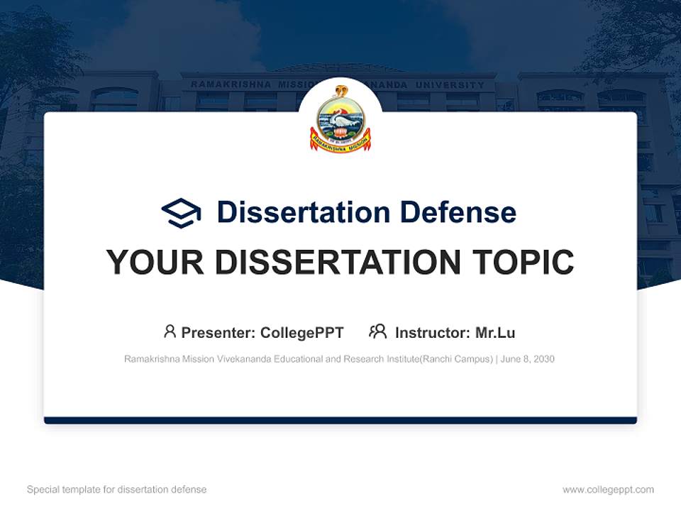 Ramakrishna Mission Vivekananda Educational and Research Institute(Ranchi Campus) Graduation Thesis Defense PPT Template4:3 ratio PPT effect preview image7