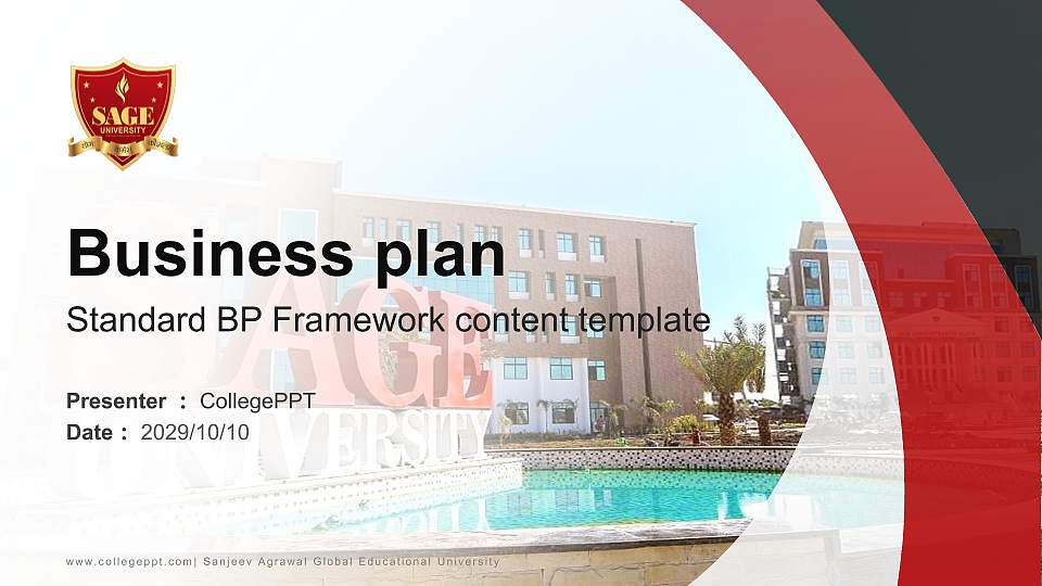Sanjeev Agrawal Global Educational University Competition/Entrepreneurship Contest PPT Template16:9 ratio PPT effect preview image