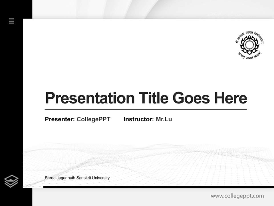Shree Jagannath Sanskrit University Thesis Proposal/Graduation Defense PPT Template4:3 ratio PPT effect preview image5