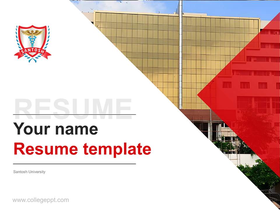Santosh University Resume PPT Template4:3 ratio PPT effect preview image5