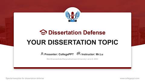 Shri Dharmasthala Manjunatheshwara University Graduation Thesis Defense PPT Template
