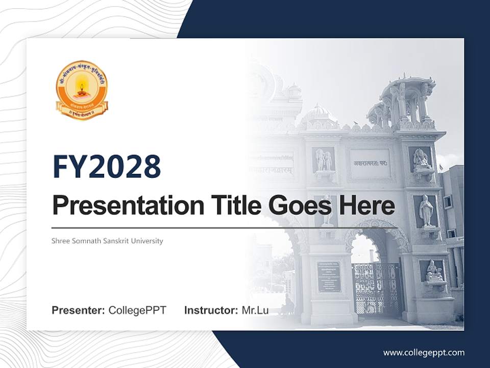 Shree Somnath Sanskrit University Academic Presentation/Research Findings Report PPT Template4:3 ratio PPT effect preview image5