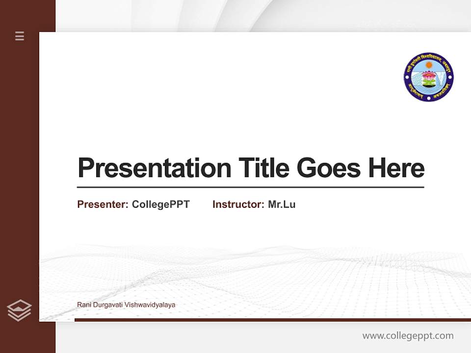 Rani Durgavati Vishwavidyalaya Thesis Proposal/Graduation Defense PPT Template4:3 ratio PPT effect preview image5