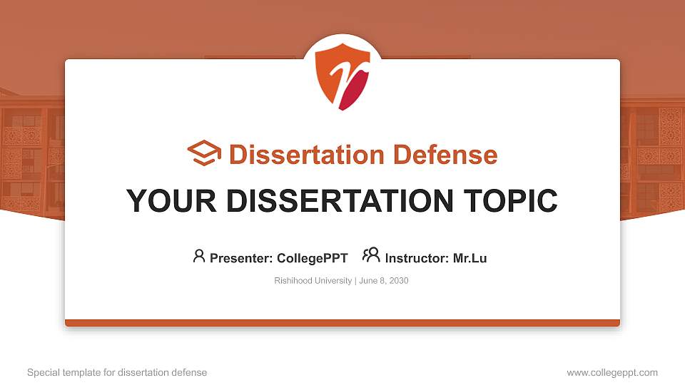 Rishihood University Graduation Thesis Defense PPT Template16:9 ratio PPT effect preview image