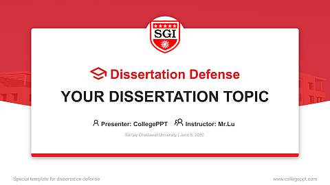 Sanjay Ghodawat University Graduation Thesis Defense PPT Template