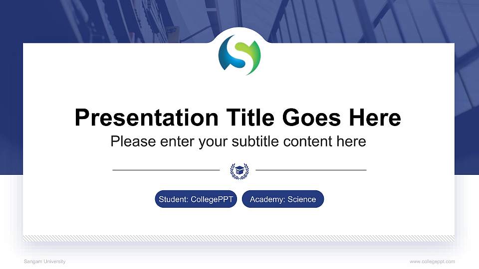 Sangam University National Scholarship Defense PPT Template16:9 ratio PPT effect preview image