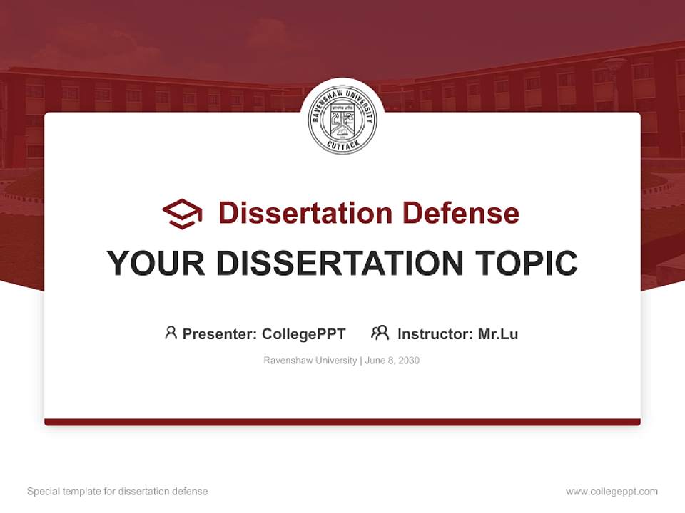Ravenshaw University Graduation Thesis Defense PPT Template4:3 ratio PPT effect preview image7