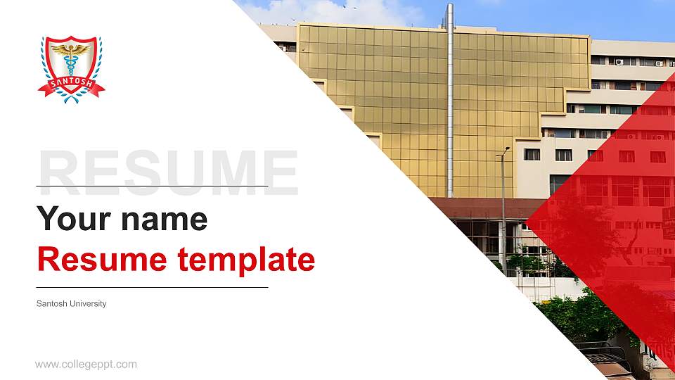 Santosh University Resume PPT Template16:9 ratio PPT effect preview image