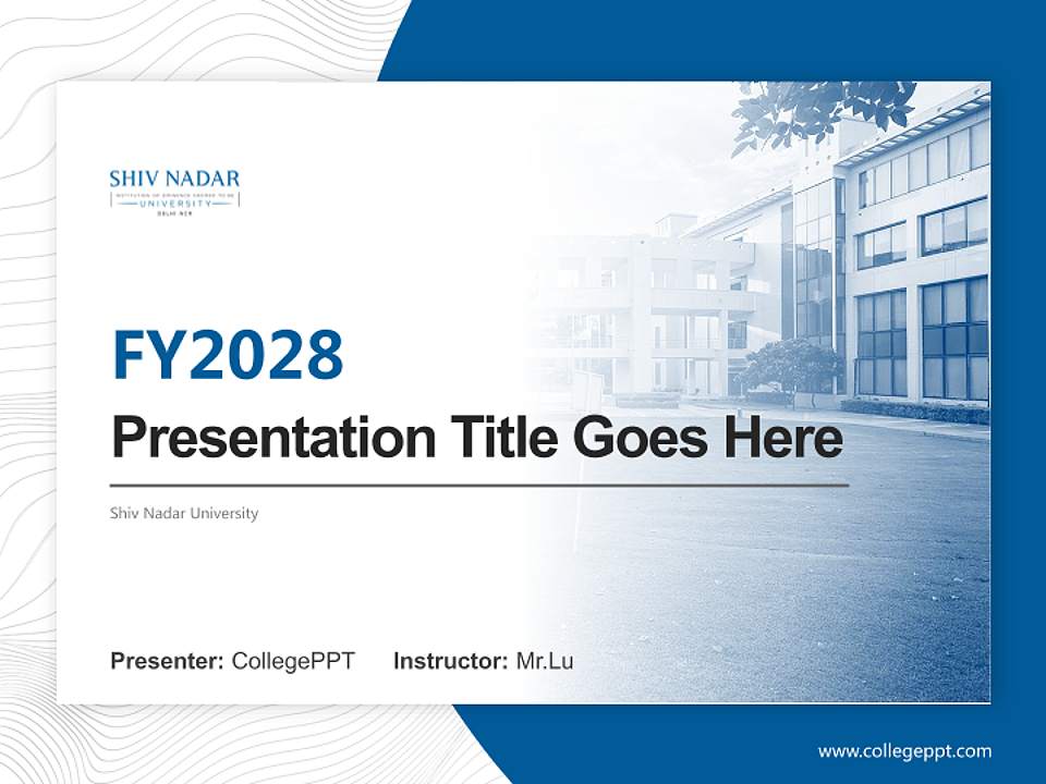 Shiv Nadar University Academic Presentation/Research Findings Report PPT Template4:3 ratio PPT effect preview image5