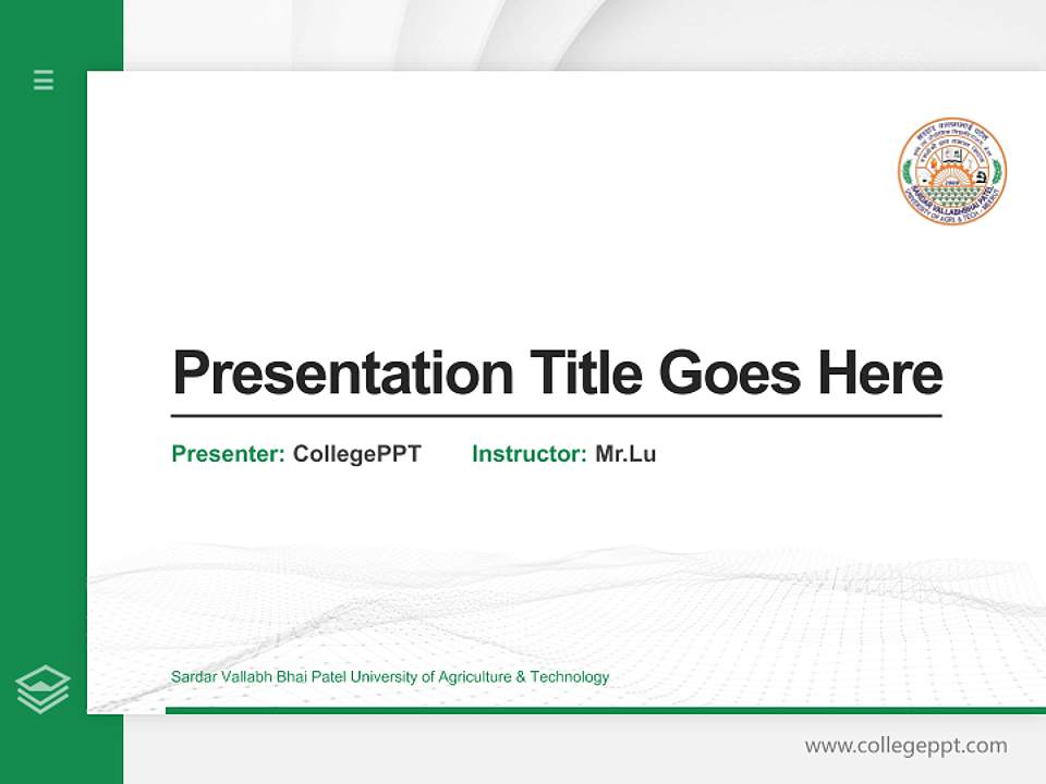 Sardar Vallabh Bhai Patel University of Agriculture & Technology Thesis Proposal/Graduation Defense PPT Template4:3 ratio PPT effect preview image5