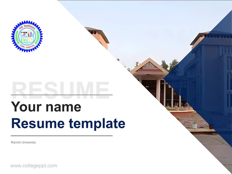 Ranchi University Resume PPT Template4:3 ratio PPT effect preview image5