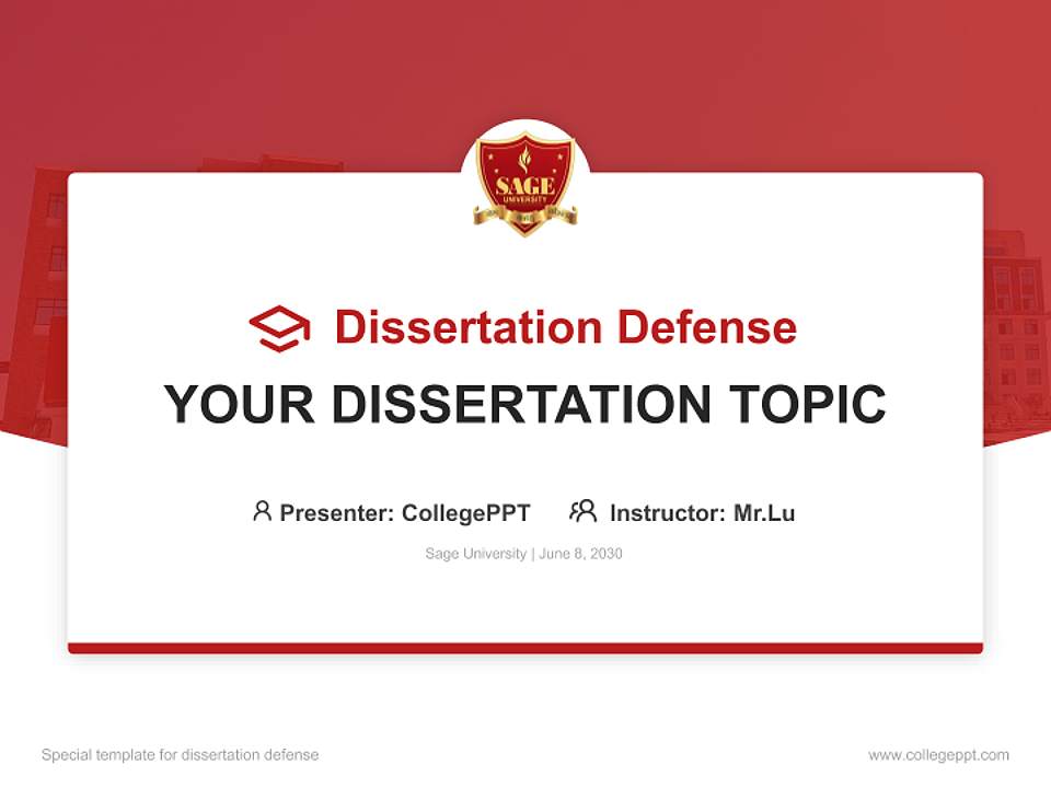Sage University Graduation Thesis Defense PPT Template4:3 ratio PPT effect preview image7