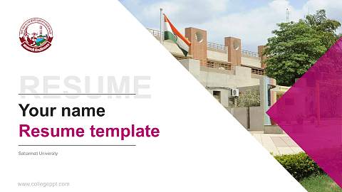 Sabarmati University Resume PPT Template