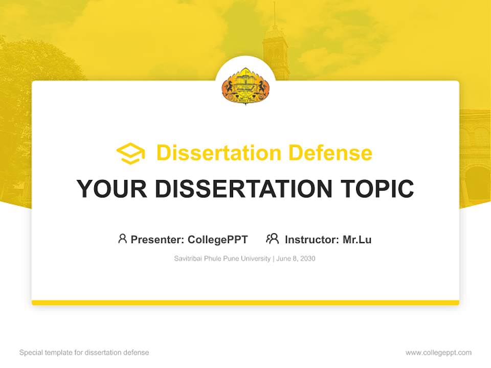 Savitribai Phule Pune University Graduation Thesis Defense PPT Template4:3 ratio PPT effect preview image7