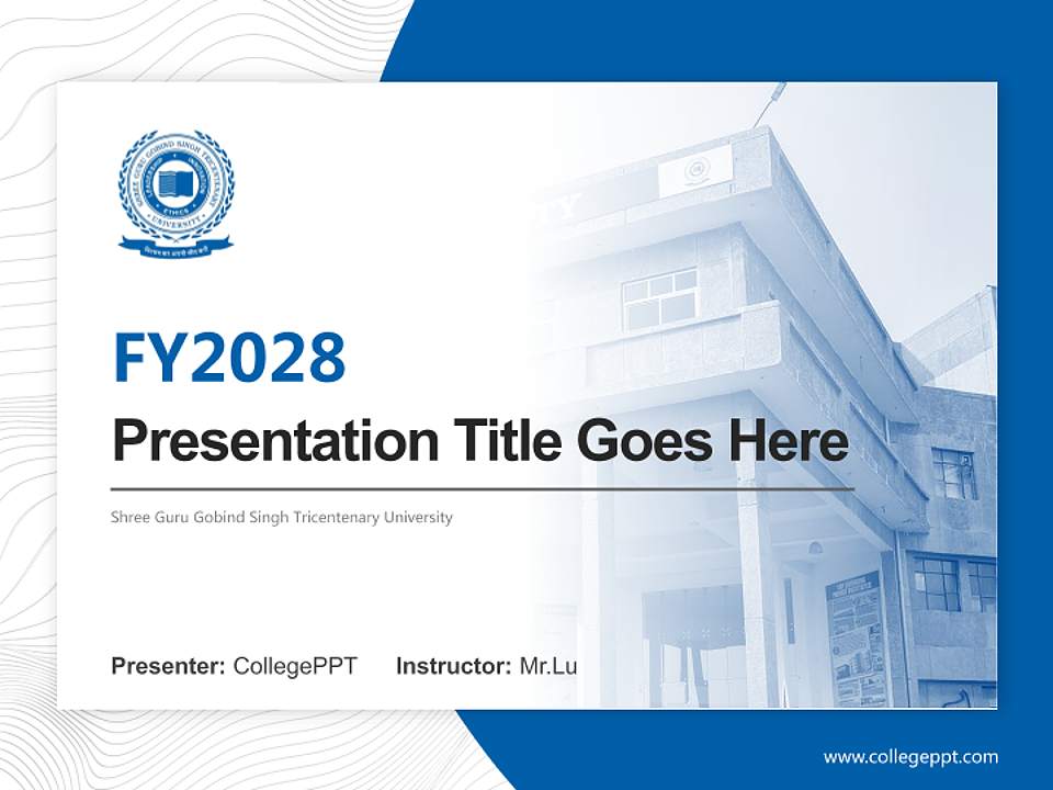 Shree Guru Gobind Singh Tricentenary University Academic Presentation/Research Findings Report PPT Template4:3 ratio PPT effect preview image5
