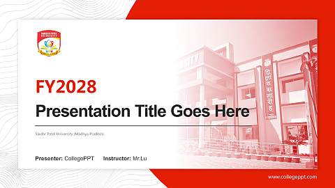 Sardar Patel University (Madhya Pradesh) Academic Presentation/Research Findings Report PPT Template