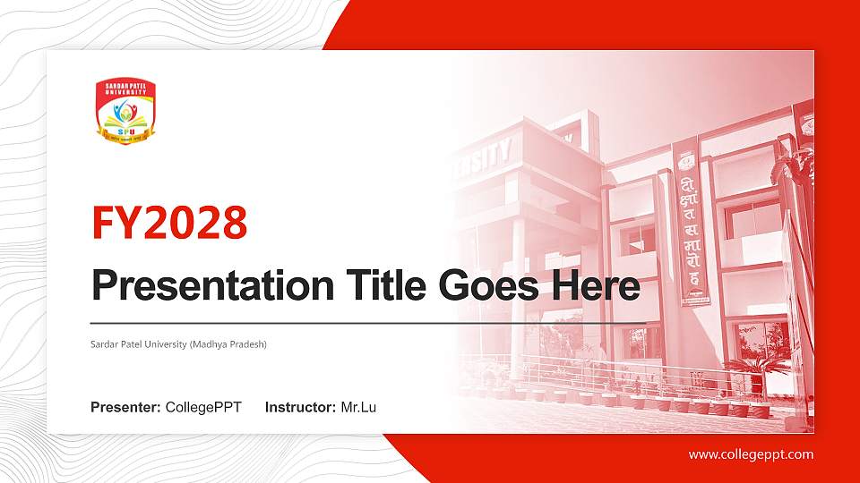 Sardar Patel University (Madhya Pradesh) Academic Presentation/Research Findings Report PPT Template16:9 ratio PPT effect preview image