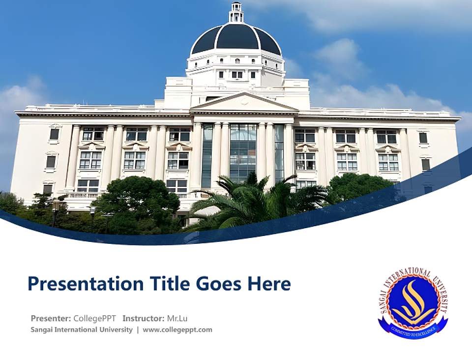 Sangai International University Course/Courseware Creation PPT Template4:3 ratio PPT effect preview image5