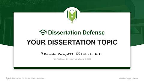 Rani Rashmoni Green University Graduation Thesis Defense PPT Template