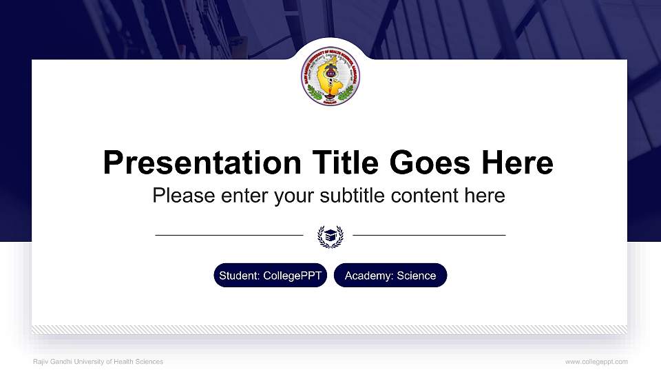 Rajiv Gandhi University of Health Sciences National Scholarship Defense PPT Template16:9 ratio PPT effect preview image