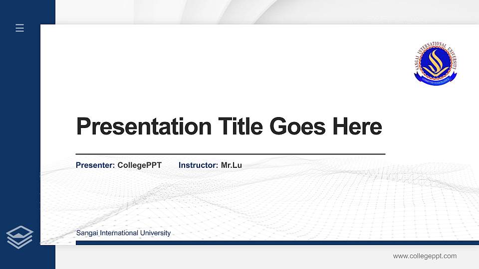 Sangai International University Thesis Proposal/Graduation Defense PPT Template16:9 ratio PPT effect preview image