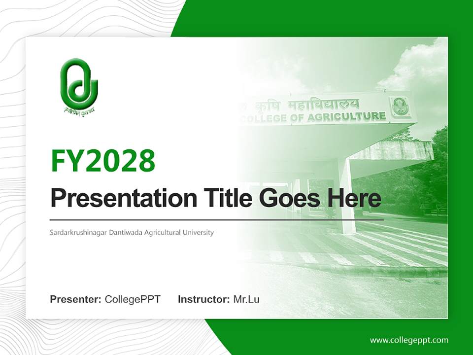 Sardarkrushinagar Dantiwada Agricultural University Academic Presentation/Research Findings Report PPT Template4:3 ratio PPT effect preview image5