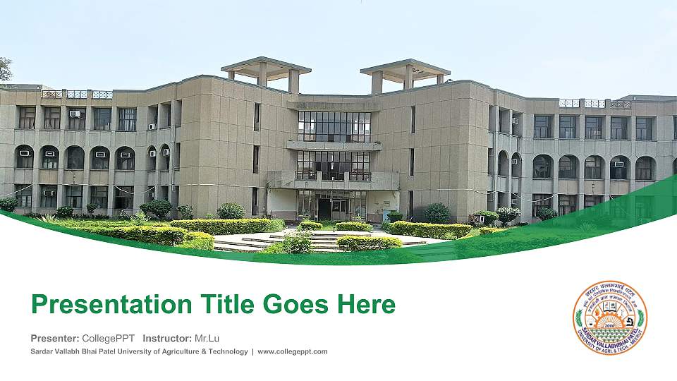 Sardar Vallabh Bhai Patel University of Agriculture & Technology Course/Courseware Creation PPT Template16:9 ratio PPT effect preview image