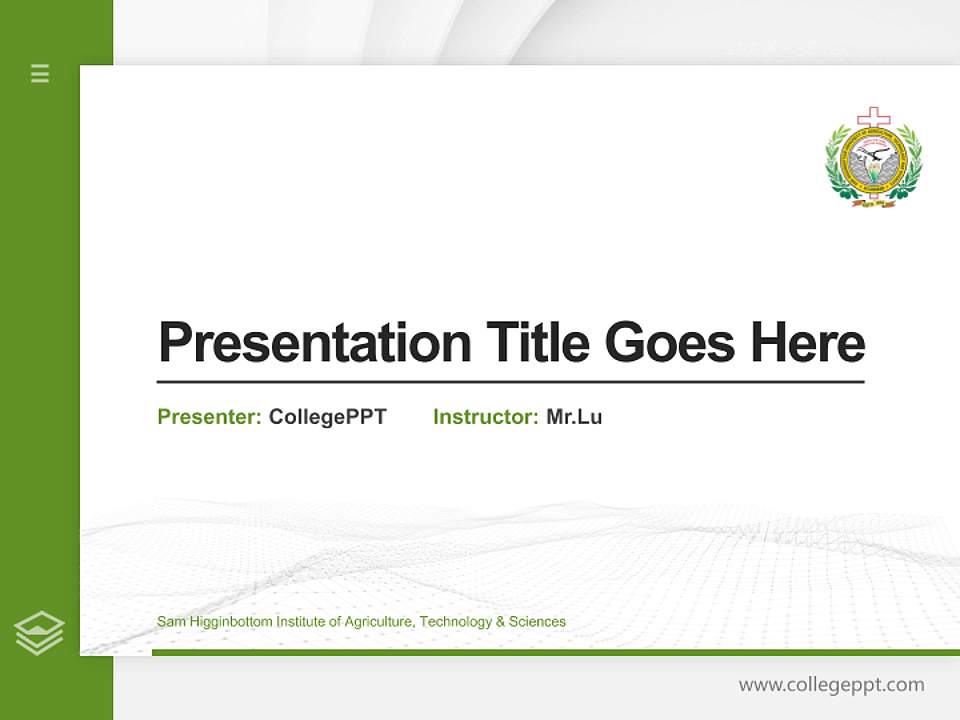 Sam Higginbottom Institute of Agriculture, Technology & Sciences Thesis Proposal/Graduation Defense PPT Template4:3 ratio PPT effect preview image5
