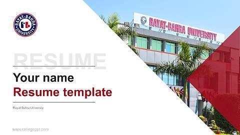 Rayat Bahra University Resume PPT Template