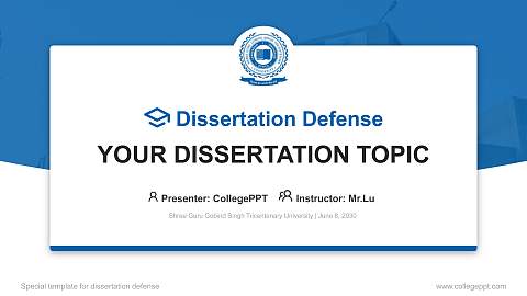 Shree Guru Gobind Singh Tricentenary University Graduation Thesis Defense PPT Template