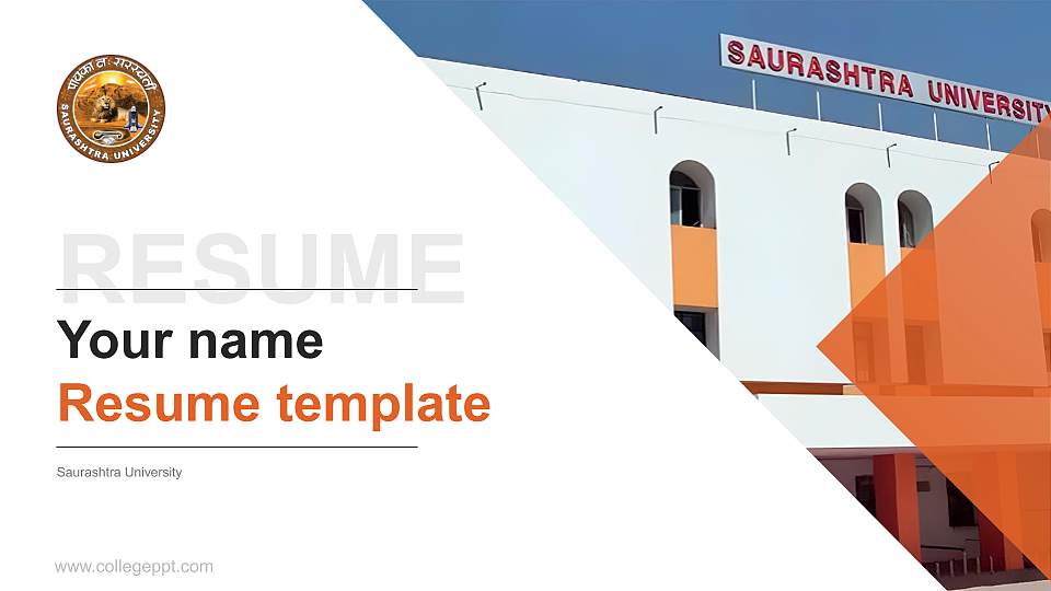 Saurashtra University Resume PPT Template16:9 ratio PPT effect preview image