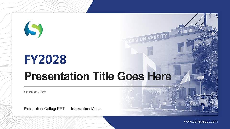 Sangam University Academic Presentation/Research Findings Report PPT Template16:9 ratio PPT effect preview image