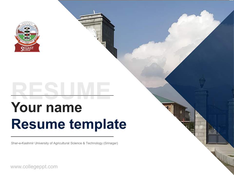 Sher-e-Kashmir University of Agricultural Science & Technology (Srinagar) Resume PPT Template4:3 ratio PPT effect preview image5