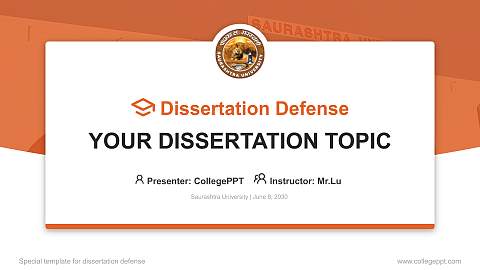 Saurashtra University Graduation Thesis Defense PPT Template