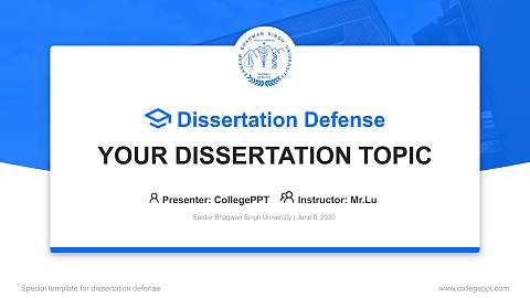 Sardar Bhagwan Singh University Graduation Thesis Defense PPT Template