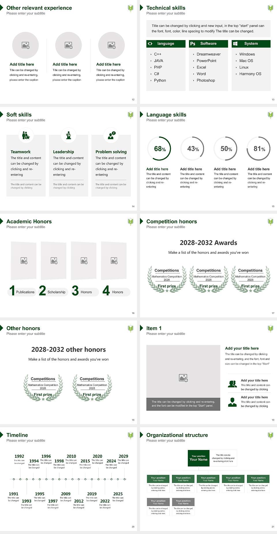 Rani Rashmoni Green University Resume PPT Template4:3 ratio PPT effect preview image3