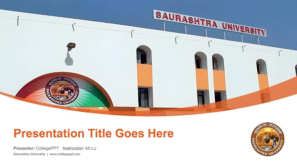 Saurashtra University Course/Courseware Creation PPT Template16:9 ratio PPT effect preview image
