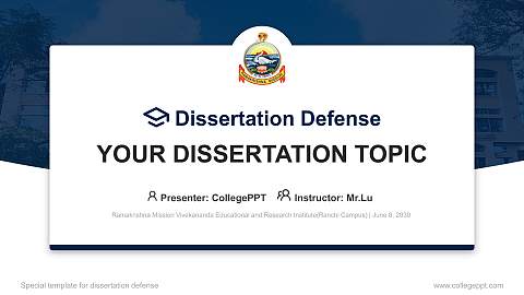 Ramakrishna Mission Vivekananda Educational and Research Institute(Ranchi Campus) Graduation Thesis Defense PPT Template