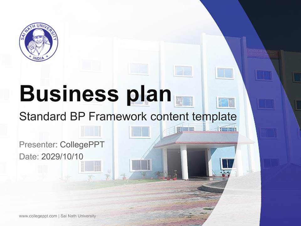 Sai Nath University Competition/Entrepreneurship Contest PPT Template4:3 ratio PPT effect preview image9