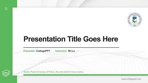 Sardar Patel University of Police, Security and Criminal Justice Thesis Proposal/Graduation Defense PPT Template