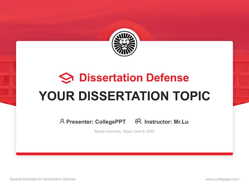 Sandip University, Sijoul Graduation Thesis Defense PPT Template4:3 ratio PPT effect preview image7