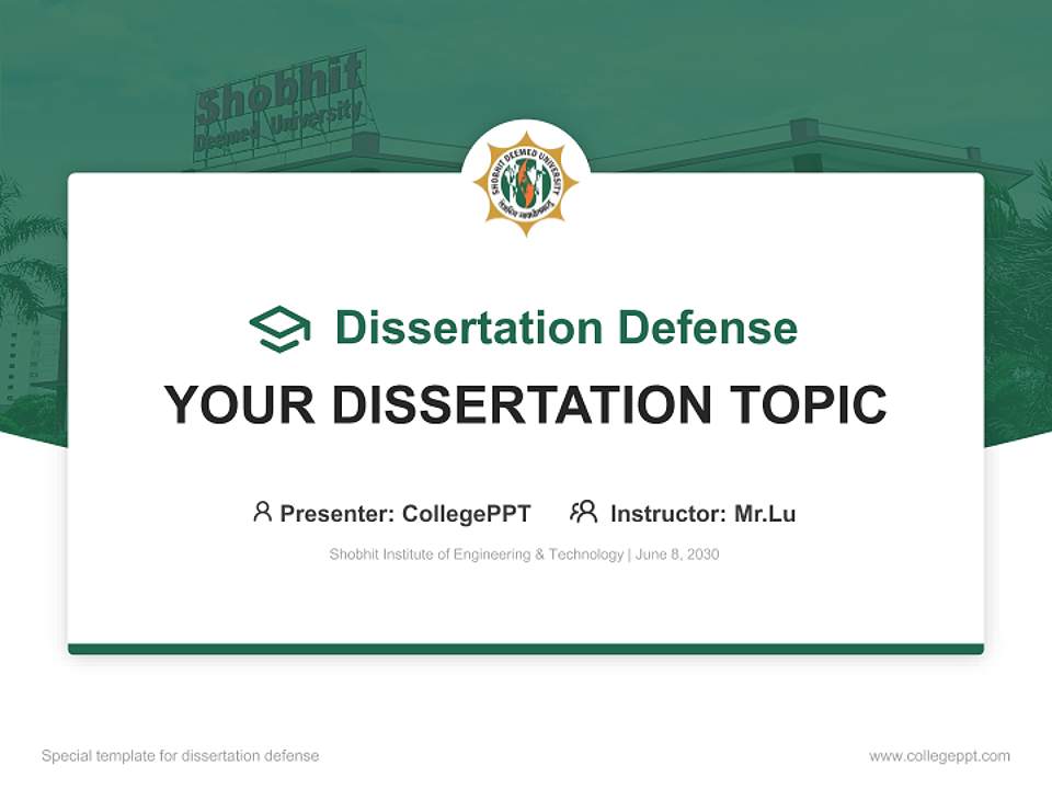 Shobhit Institute of Engineering & Technology Graduation Thesis Defense PPT Template4:3 ratio PPT effect preview image7