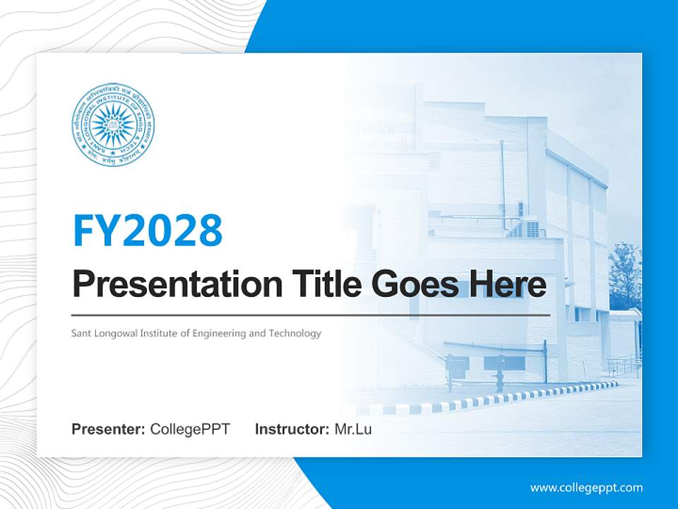 Sant Longowal Institute of Engineering and Technology Academic Presentation/Research Findings Report PPT Template4:3 ratio PPT effect preview image5