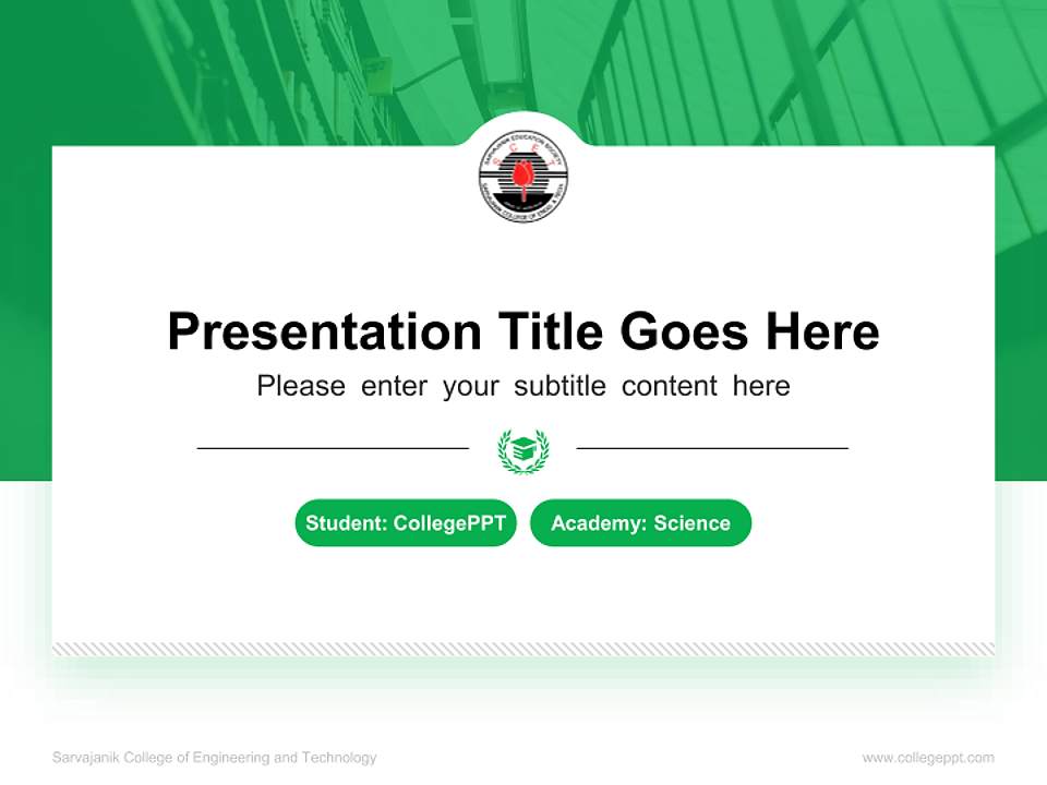Sarvajanik College of Engineering and Technology National Scholarship Defense PPT Template4:3 ratio PPT effect preview image4