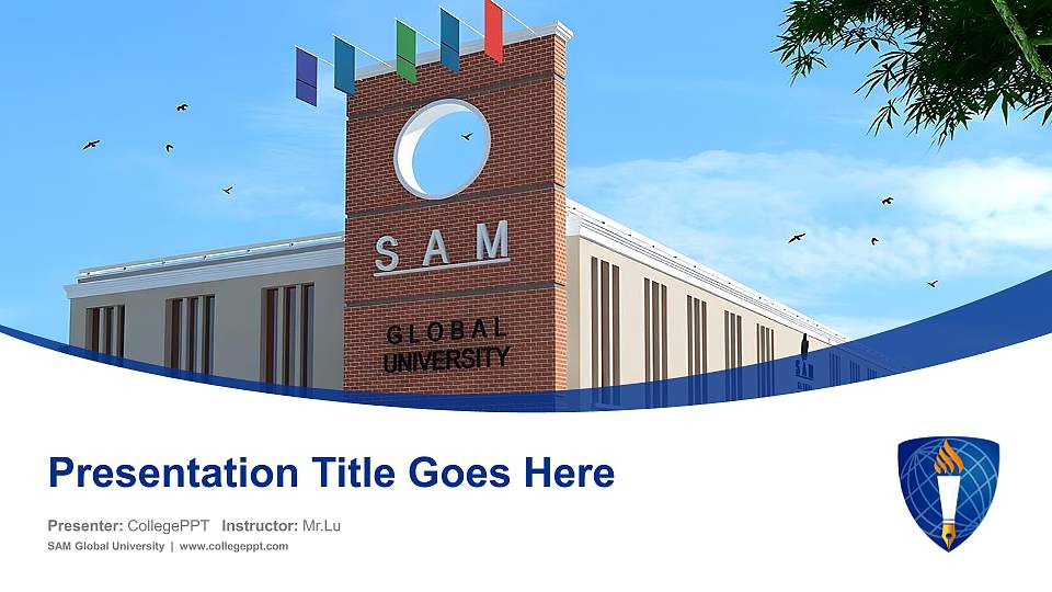 SAM Global University Course/Courseware Creation PPT Template16:9 ratio PPT effect preview image