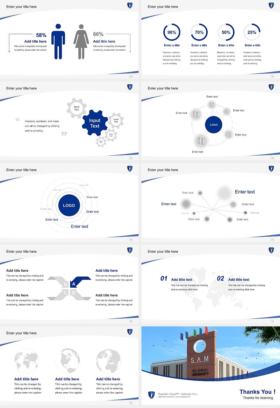SAM Global University Course/Courseware Creation PPT Template16:9 ratio PPT effect preview image4