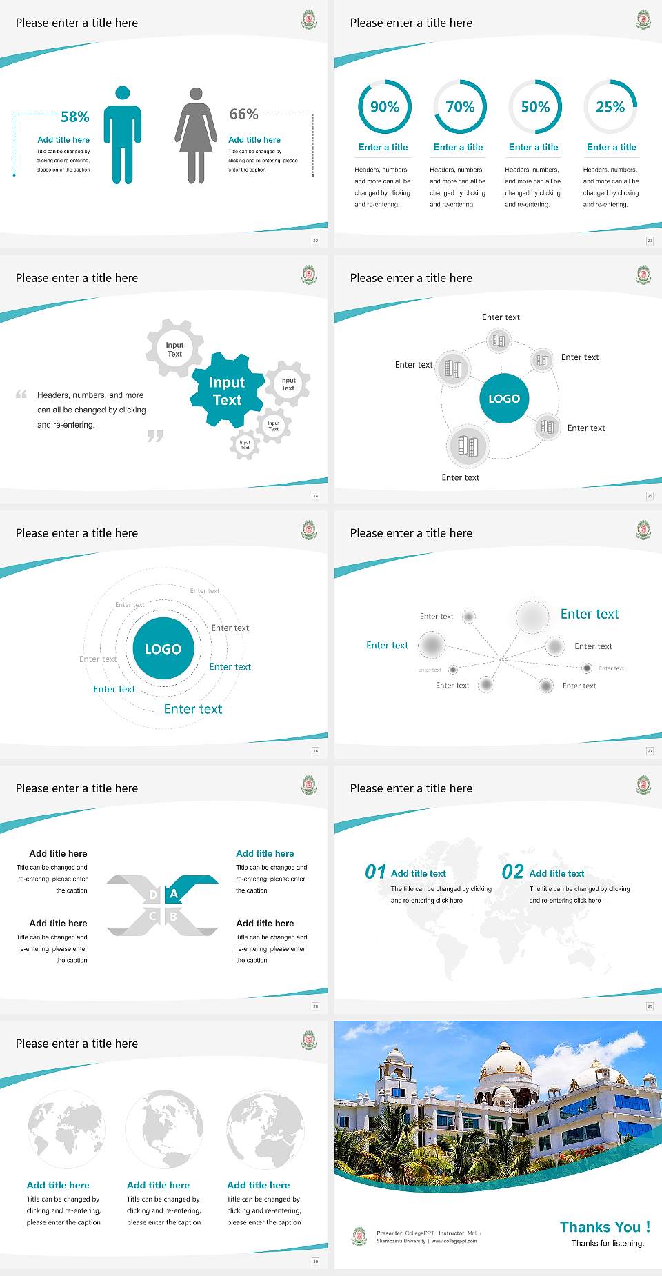 Sharnbasva University Course/Courseware Creation PPT Template4:3 ratio PPT effect preview image4
