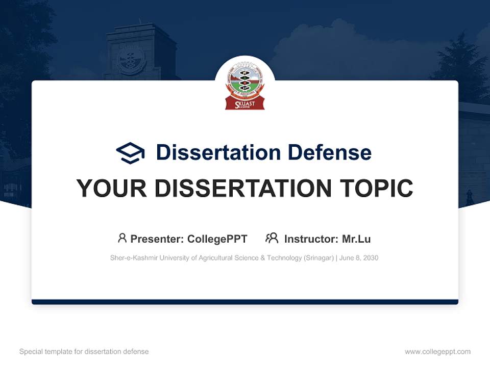 Sher-e-Kashmir University of Agricultural Science & Technology (Srinagar) Graduation Thesis Defense PPT Template4:3 ratio PPT effect preview image7